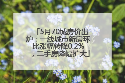 5月70城房价出炉：一线城市新房环比涨幅转降0.2%，二手房降幅扩大